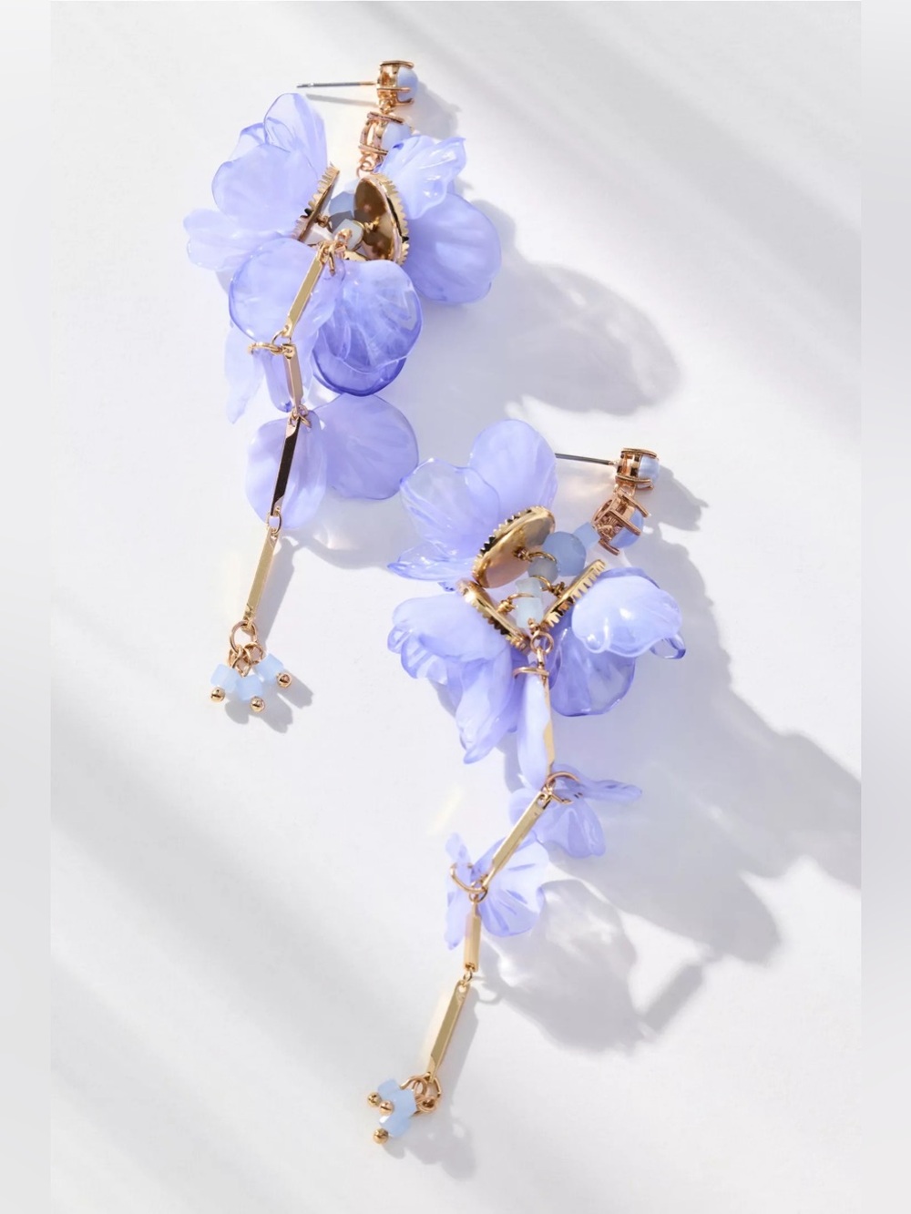 NWT Anthropologie Blossom Drop Earrings Purple